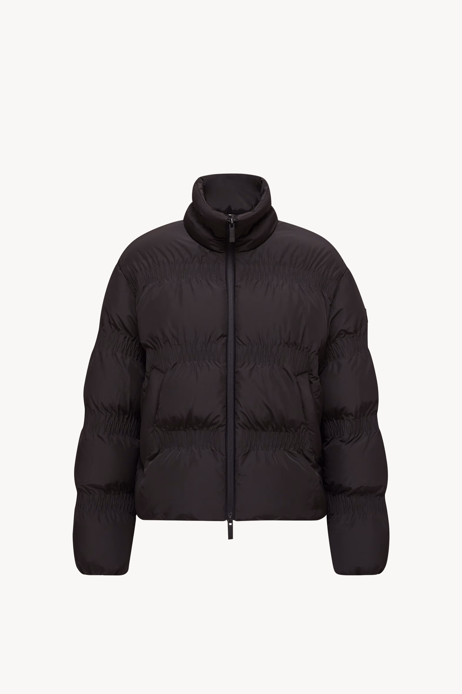 Ravignan Gather-Quilted Short Down Jacket Women Black Moncler 2